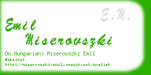 emil miserovszki business card